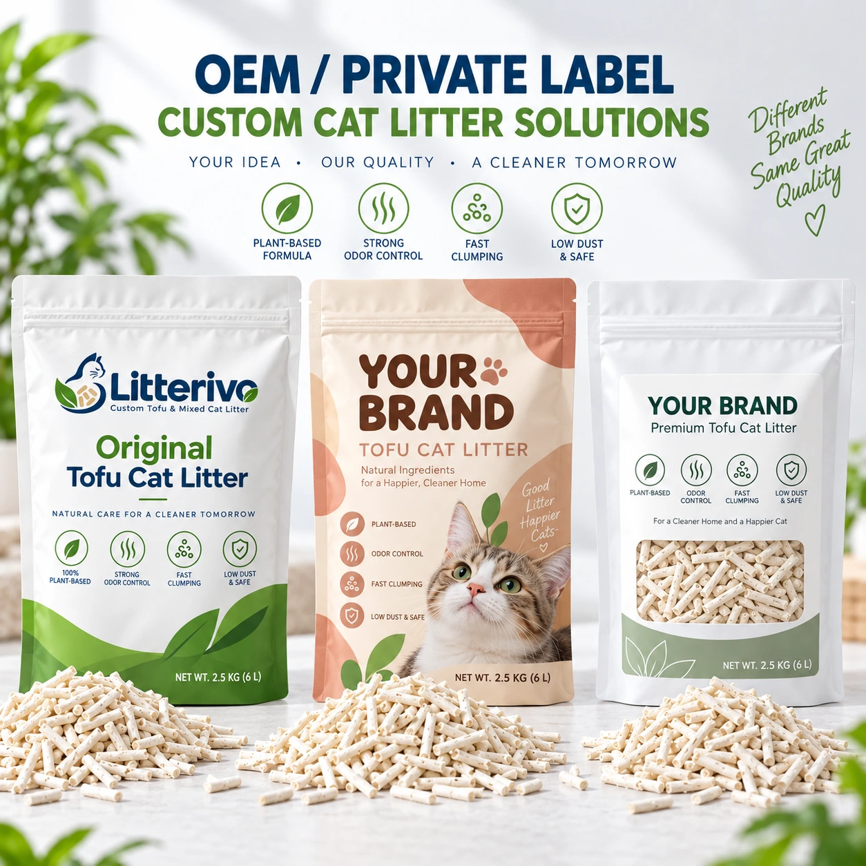 Original Tofu Cat Litter private label packaging design examples