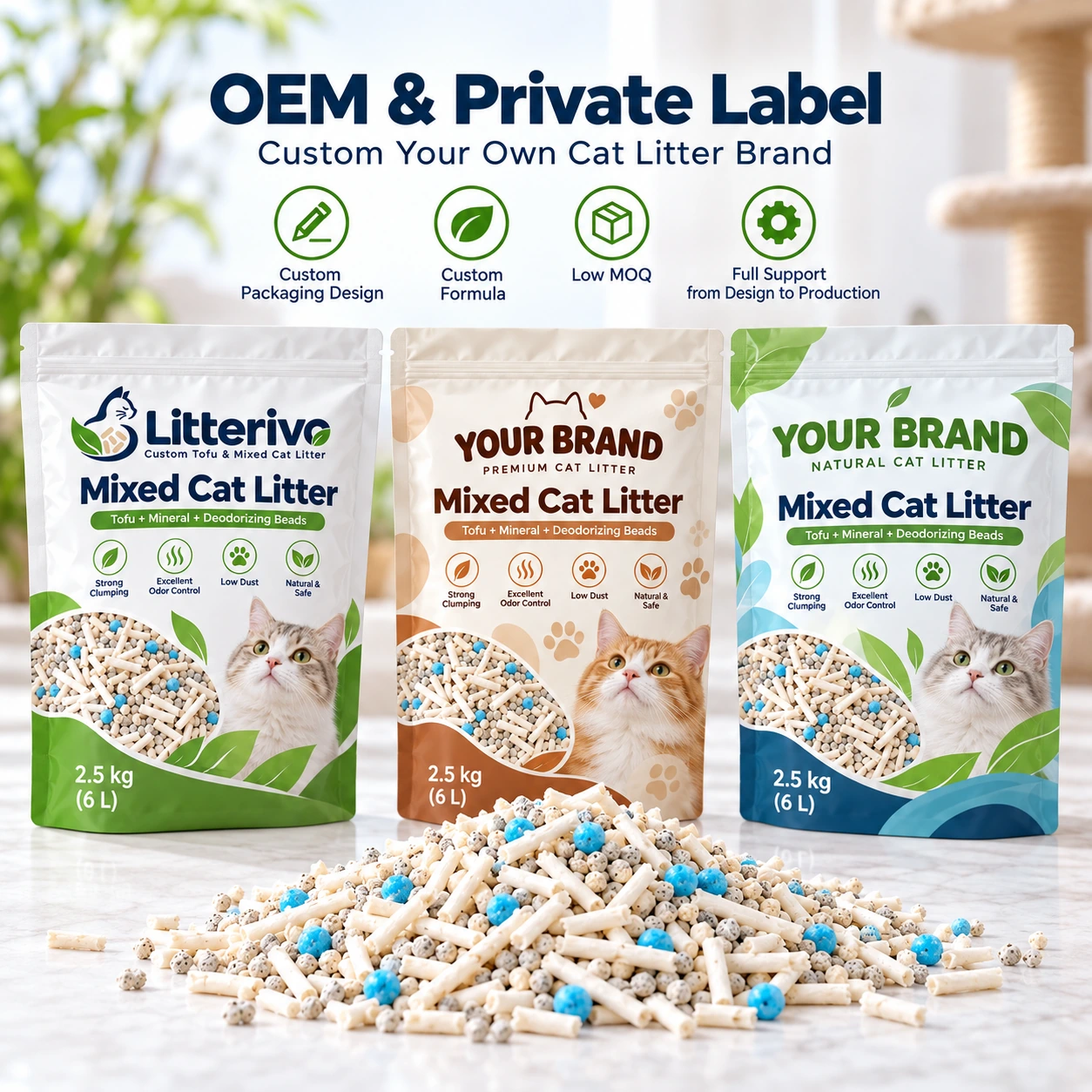 Mixed Cat Litter private label packaging design examples